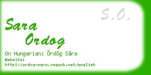 sara ordog business card