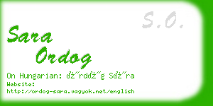 sara ordog business card